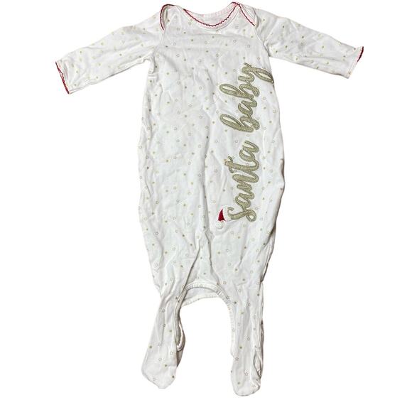 Mud Pie Santa Baby Christmas Holiday Sleeper Size 0-3mo First Christmas Pajamas - Picture 1 of 3